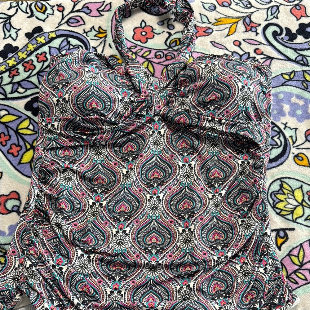 Colorful Paisley Print Swimsuit top